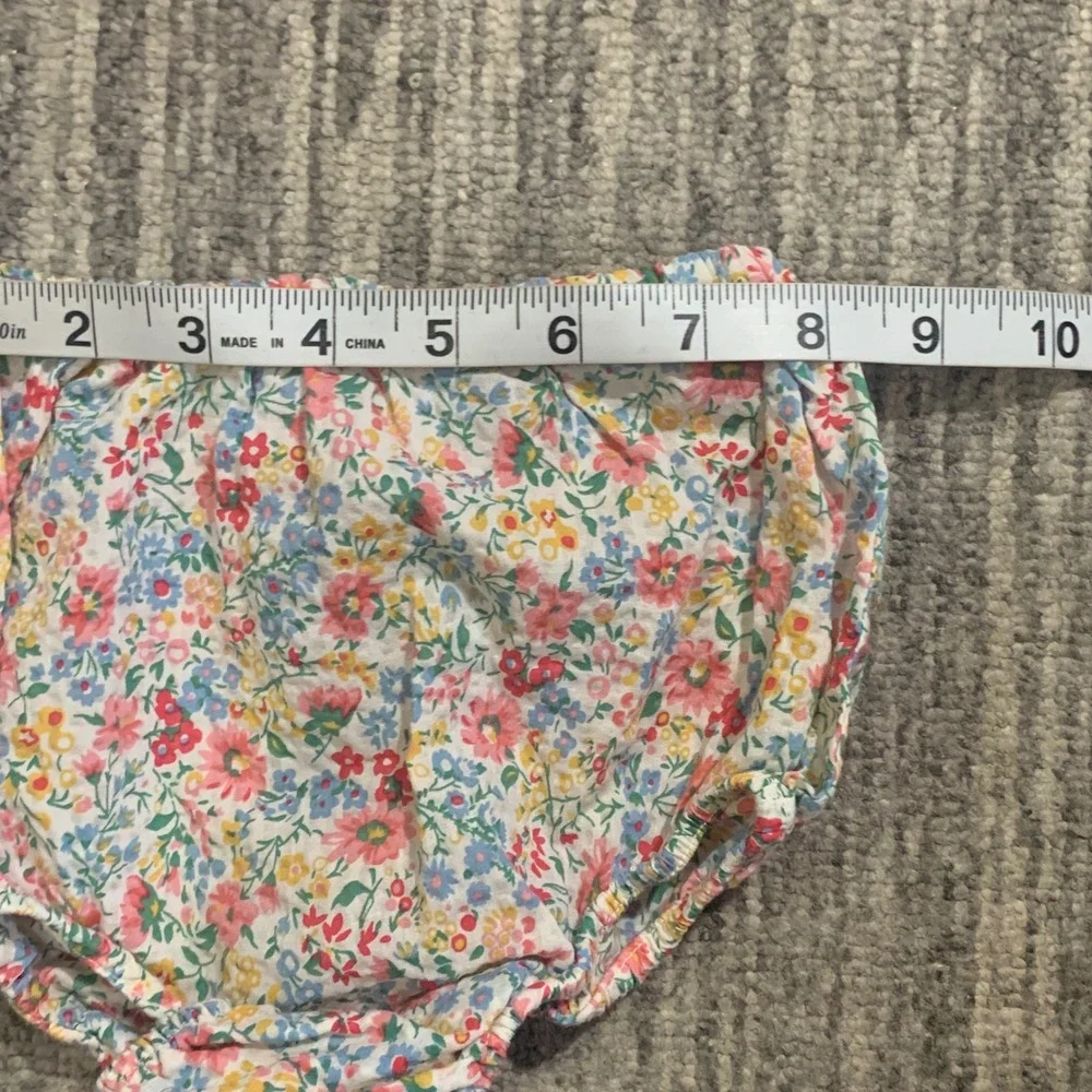 Vintage Ralph Lauren Floral Dress Bloomer Set Cotton‎ White Collar Girl 9M